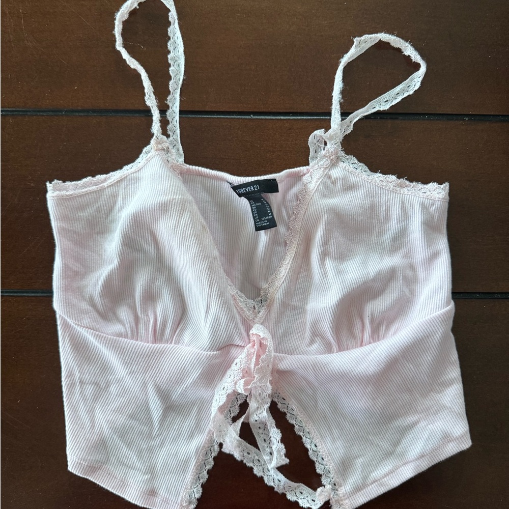 Pink Lace Trim Camisole